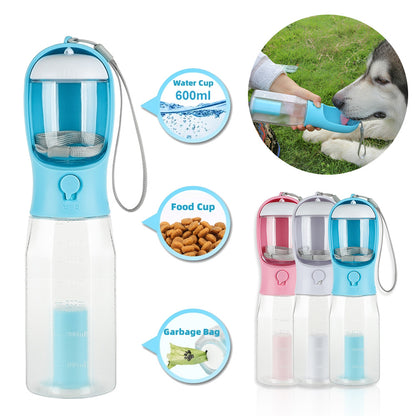 Introducing the 3-in-1 Portable Dog and Cat Water Bottle Feeder: The Ultimate Travel Companion for Your Pet