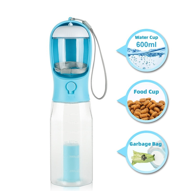 Introducing the 3-in-1 Portable Dog and Cat Water Bottle Feeder: The Ultimate Travel Companion for Your Pet